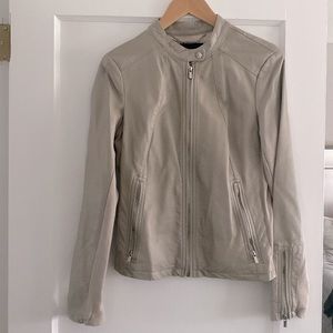 Express Taupe Faux Leather Jacket, Size M